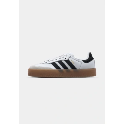 Image of adidas Originals Sambae Trainers, Women&#039;s, Size: 3, Footwear white/core black/gold metallic Leather