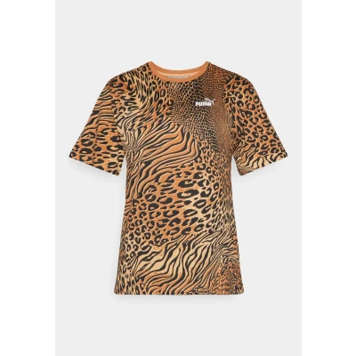 Image of Puma Graphic Animal Relaxed TEE Print Tshirt, Women&#039;s, Size: XS, Warm beige