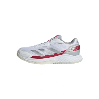 Image of adidas Performance Courtquick Padel shoes, Women&#039;s, Size: 4, Ftwr white silver met lucid pink Synthetics/textile