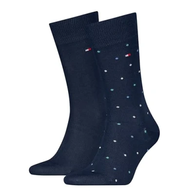 Image of Tommy Hilfiger MEN SOCK DOT 2 PACK Socks, Men&#039;s, Size: 9 11, Navy