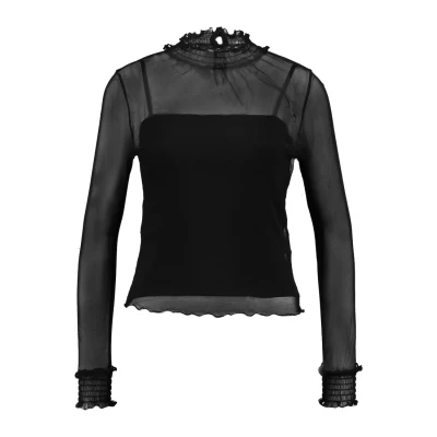 Image of Urban Classics Ladies Double Layer Long sleeved top, Women&#039;s, Size: XS, Black