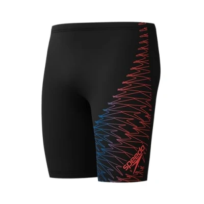 Image of Speedo MENS Medley LOGO Jammer Swimming trunks, Men&#039;s, Size: 30, Black/neon coral