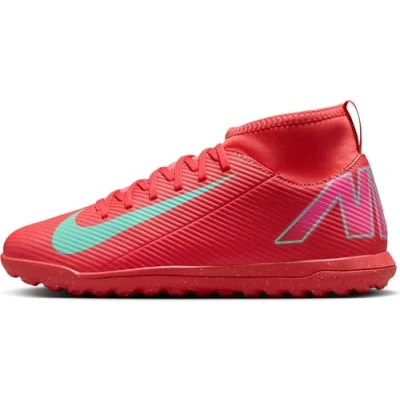 Image of Nike Performance 10 CLUB TF Unisex Football boots turf for kids, Size: 5.5, Ember glow/aurora green shoes