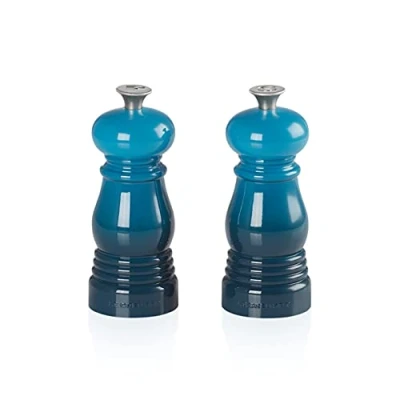 Image of Le Creuset Mini Salt and Pepper Set Deap Teal 12 cm