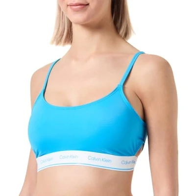 Image of Calvin Klein Swimwear Bralette Bikini top, Women&#039;s, Size: Large, Malibu blue