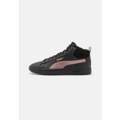 Image of Puma Smash Trainers, Women&#039;s, Size: 8.5, Black/rose gold leather and imitation