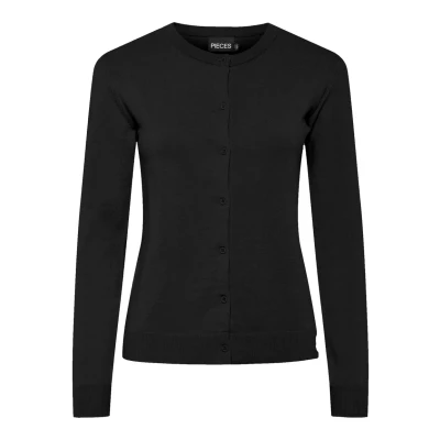Image of Pieces Pcnora O NECK Cardigan, Women&#039;s, Size: XS, Black