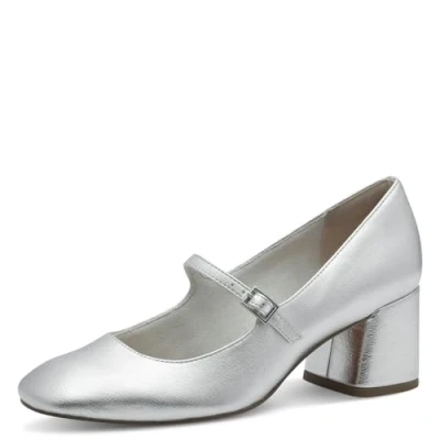 Image of Marco Tozzi Classic heels, Women&#039;s, Size: 6, Silver High quality imitation leather