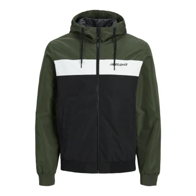 Image of Jack &amp; Jones Jjerush Blocking HOOD Summer jacket, Men&#039;s, Size: XXL, Forest night