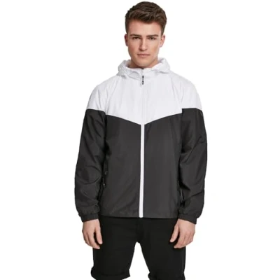 Image of Urban Classics Summer jacket, Men&#039;s, Size: Large, Wht/blk
