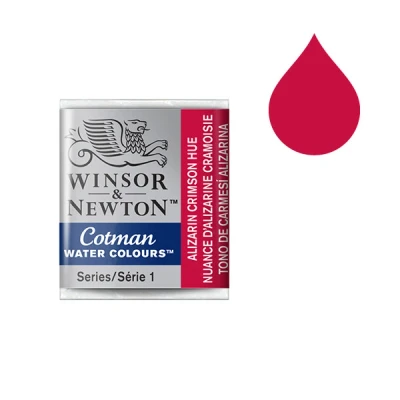 Image of Winsor &amp; Newton Cotman 003 alizarin crimson hue watercolour paint (half pan)