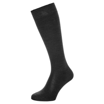 Image of FALKE Women&#039;s Softmerino Knee High Socks Breathable Climate Regulating Odour Neutralising Wool Cotton Long Thin Plain Elegant Flat Seam In The Toe Area For Dress Casual Business Looks 1 Pair, Grey