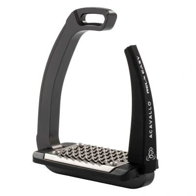Image of Acavallo Rel X Easy Stirrups, One Size, Charcoal, Set of 2