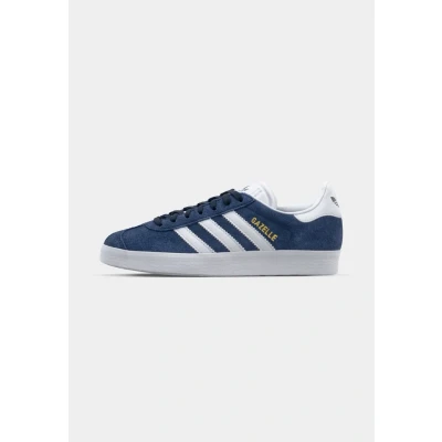 Image of adidas Originals Gazelle Unisex Trainers, Size: 6, Conavy/white/goldmt Leather/synthetics