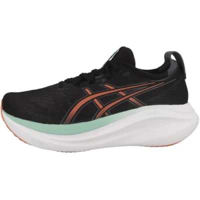 Image of Asics Gelnimbus Road running shoes, Men&#039;s, Size: 6, Black coral reef Textile/synthetics
