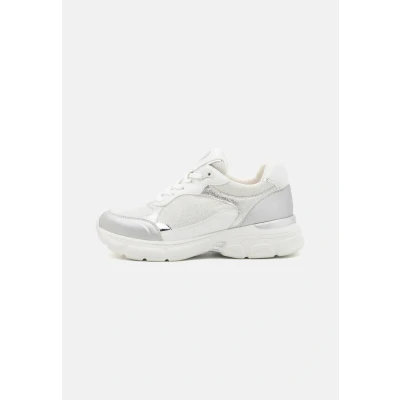 Image of Marco Tozzi Trainers, Women&#039;s, Size: 4, White/silver Imitation leather/ textile