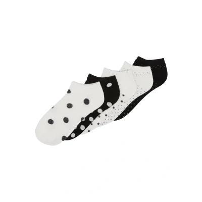Image of Urban Classics NO SHOW DOTS 5PACK Socks, Women&#039;s, Size: 5.5 8, White/black