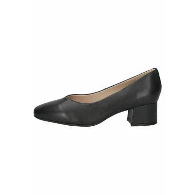 Image of CAPRICE Women&#039;s Leather Court Shoes Small Heel, Navy Structure, 4 UK