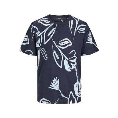 Image of Jack &amp; Jones Premium ALL OVER Rundhals Print Tshirt, Men&#039;s, Size: Small, Navy blazer