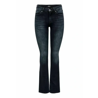 Image of ONLY Women&#039;s ONLBLUSH Life MID Flared REA409 Jeans, Blue Black Denim, L/30, L