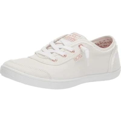 Image of Skechers Wide Fit BOBS B CUTE Trainers, Women&#039;s, Size: 4, White canvas Cotton