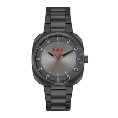 Image of HUGO Analogue Quartz Watch for Men #Shrill Collection with Stainless Steel or Leather Bracelets, Grey, bracelet