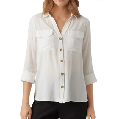 Image of Vero Moda Bumpy NEW NOOS Buttondown blouse, Women&#039;s, Size: XL, Snow white