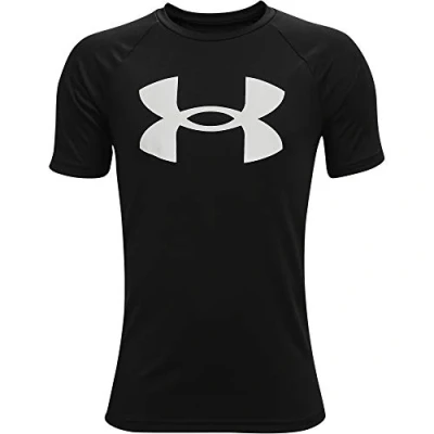 Image of Under Armour Fussballtech BIG LOGO Print Tshirt for kids, Size: 6y, Schwarz