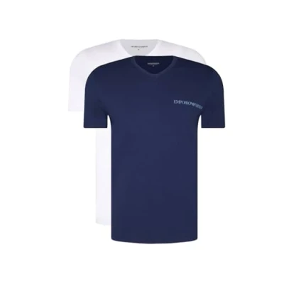 Image of Armani Jeans PACK X2 CREW Basic Tshirt, Men&#039;s, Size: XL, Blau weiß