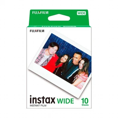 Image of INSTAX WIDE ISO 800 instant film with white border, 10 shot pack