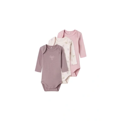 Image of NAME IT Women&#039;s Nbfbody 3P LS Barely Pink Bow Noos (Pack of 3), Pink, numeric_80