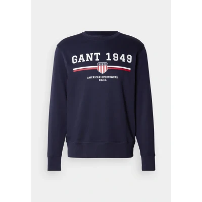 Image of GANT Men&#039;s Graphic C Neck Sweat Sweatshirt, Evening Blue, 3XL