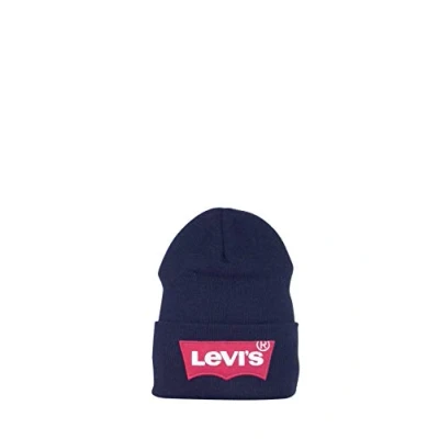 Image of Levi&#039;s Men&#039;s Oversized Batwing Beanie, Black (Noir Regular 59), One Size