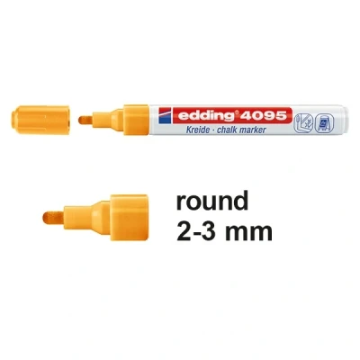 Image of edding 4095 chalk marker neon orange 10 pens round tip 2 3 mm medium tipped wet wipe pen for chalkboards, windows, glass, mirrors liquid opaque coverage
