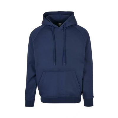 Image of Urban Classics Men&#039;s Blank Hoody Hooded Sweatshirt, Dark Blue, M