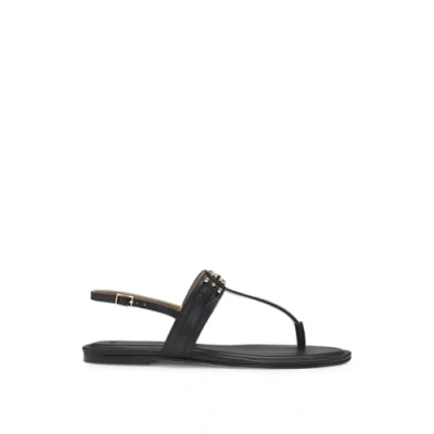 Image of BOSS Emberlyn Tbar sandals, Women&#039;s, Size: 5, Black Leather