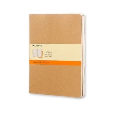 Image of Moleskine Ruled Cahier Xl Kraft Cover (3 Set): Journals: Extra Large