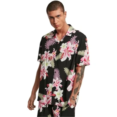Image of Urban Classics AOP Resort Shirt, Men&#039;s, Size: Small, Darkjungle