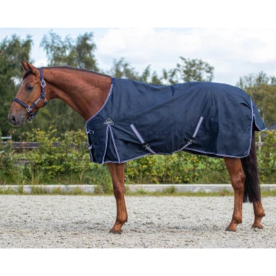 Image of QHP Turnout Luxury Fleece Lining Rain Blanket (125 cm, Navy)