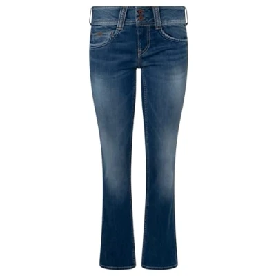 Image of Pepe Jeans Gen Women&#039;s Regular Fit Mid Waist Royal Dark, Blue (Denim d45), 34W / 34L, 34L
