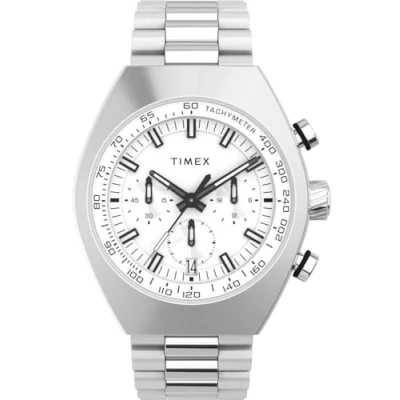 Image of Timex Legacy Tonneau Chronograph watch silvercoloured, Men&#039;s, Size: One Size, Silver coloured