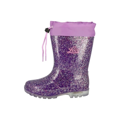 Image of Lico Unisex Kids Powerlight W Blinky Wellington Boots, Purple Pink Silver, 26 EU
