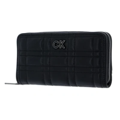 Image of Calvin Klein Re Lock Quilt Zip Around Wallet L Ck Black,