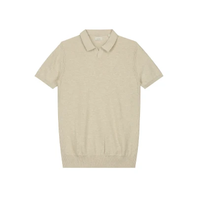 Image of Dstrezzed S/S Melange SLUB Polo shirt, Men&#039;s, Size: XL, Dessert brown