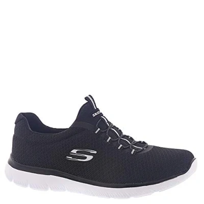 Image of Skechers WIDE FIT Summits Trainers, Women&#039;s, Size: 6, Black/white