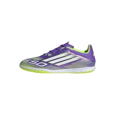 Image of adidas Performance F50 CLUB IN Indoor football boots, Men&#039;s, Size: 13, Purple rush/footwearwhite/lucid lemon shoes