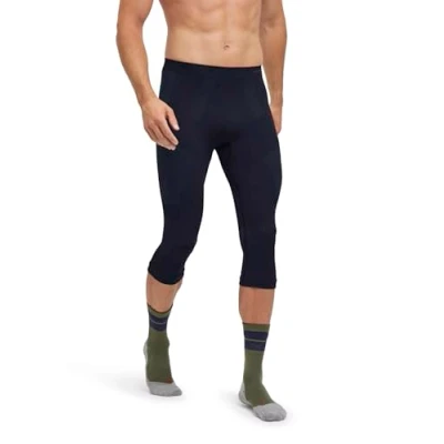 Image of FALKE Men&#039;s Warm 3/4 M TI Functional Yarn Quick Dry 1 Piece Base Layer Bottom, Black (Black 3000) new eco friendly,