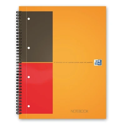 Image of Oxford 001 International Classic Notebook 160 Pages [80 sheets] 230x297mm A4plus Orange and Grey Ref N001202 (Pack of 5)
