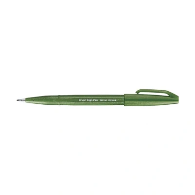 Image of Pentel Brush Sign Pen Olive Green