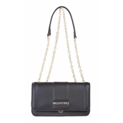 Image of VALENTINO Brass Flap Bag Nero